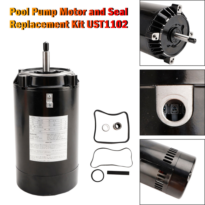 Austauschsatz für Poolpumpenmotor und Dichtung UST1102 für Hayward Max Flow Super Pump