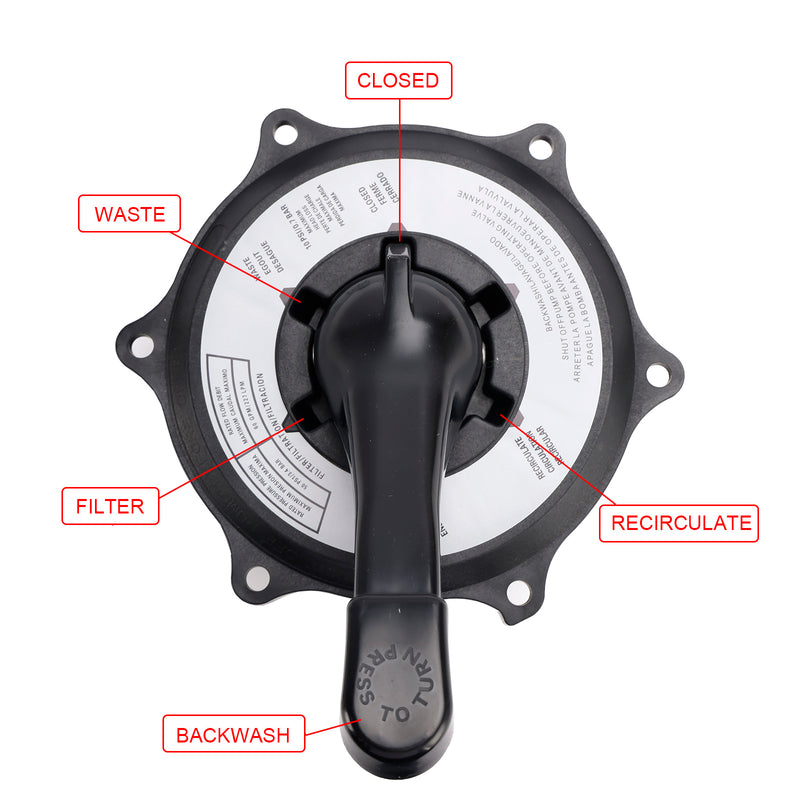 Ventildeckelbaugruppe SPX0714BA für Hayward SP0714T Multiport-Ventile und Systeme