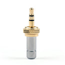 1x mini plugue estéreo com trava de parafuso de 3,5 mm banhado a ouro 3,7 mm para Sennheiser