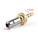 1x mini plugue estéreo com trava de parafuso de 3,5 mm banhado a ouro 3,7 mm para Sennheiser