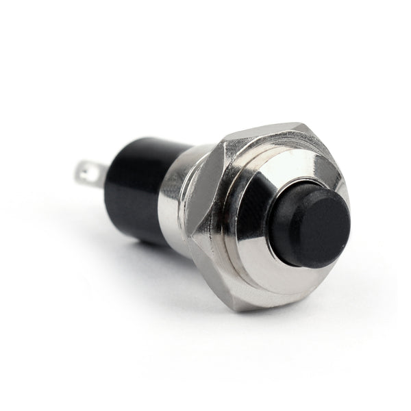 1 Stück Neuer Mini-Drucktaster SPST Momentary N/O OFF-ON-Schalter 10mm Schwarz für Autos