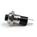 1 Stück Neuer Mini-Drucktaster SPST Momentary N/O OFF-ON-Schalter 10mm Schwarz für Autos