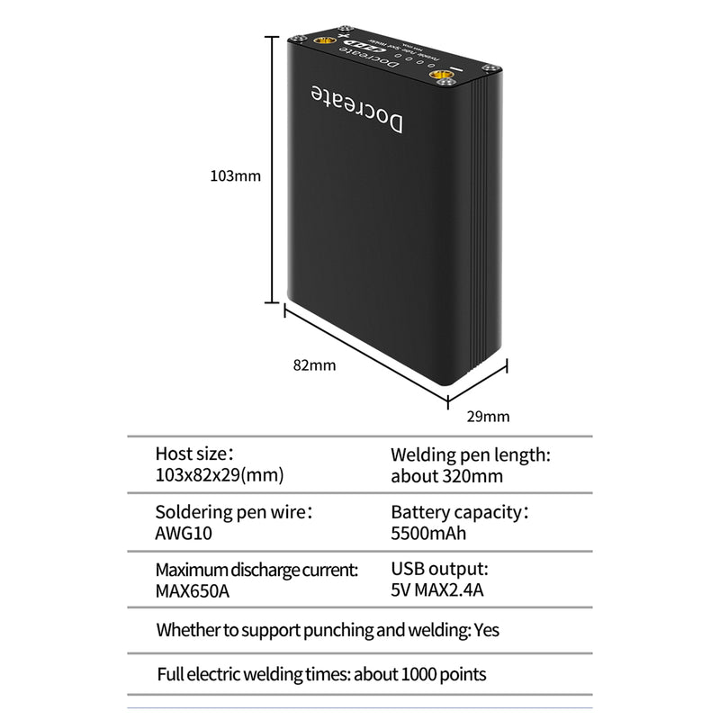 DIY Bärbar Mini Punktsvetsmaskin Svetskraft med penna för 18650 batteri