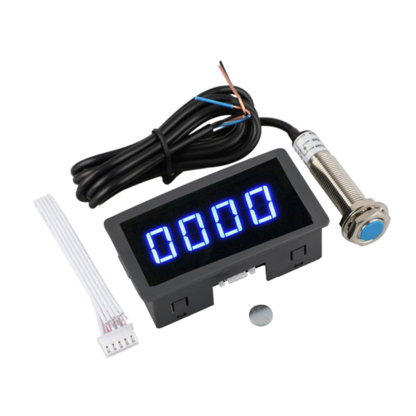 4 Digital LED Tachometer Drehzahlmesser Drehzahlmesser + Hallschalter Näherung