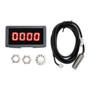 Omdrejningstæller 4 digital LED speedometer + Hall nærhedsafbryder sensor NPN