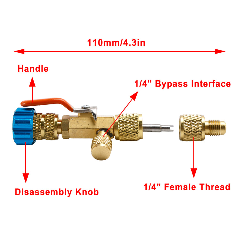 Ilmastointi HVAC R134A R12 Venttiiliydin 1/4" & 5/16" Pikapoistoasentaja