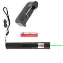 500 miles 532 nm 303 Green Laser Pointer Synlig lysstråle Lazer Pen + 18650 + oplader