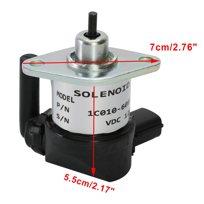 Tilpasninger for Kubota 1C010-60015 1C010-60016 1C010-60017 drivstoffavstengningsmagnet 12V