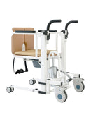 Patientenstuhl, hydraulischer Hubrollstuhl mit um 180° geteiltem Sitz und Tisch