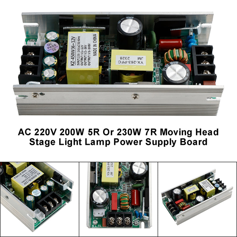 AC 220V 200W 5R eller 230W 7R Moving Head Scene Light Lamp Power Supply Board