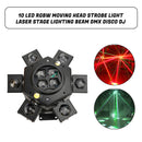 10 LED RGBW Moving Head Strobe Light Laser Bühnenbeleuchtung Strahl DMX Disco DJ