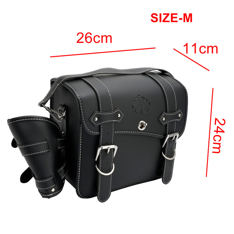 Pu Side Tool Sadel Bag Quick Release Bagasje Tykket Svart for Scooter Motor