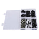 198-teilig - schwarze Dekoschrauben + Klemme / Clip M5 M6 Schraubenset