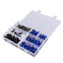 198-teilig - schwarze Dekoschrauben + Klemme / Clip M5 M6 Schraubenset