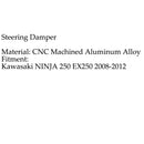 Stabilizátor tlumiče řízení pro Kawasaki NINJA 250 EX250 2008-2012 Generic