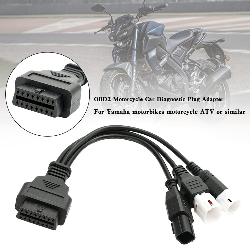 3-nastainen 4-nastainen 2in1 OBD2-diagnostiikkaadapteriliitin Yamaha-moottoripyörille