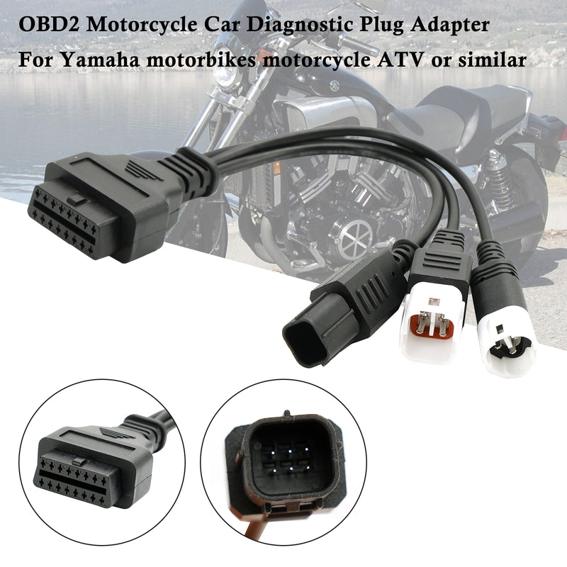 Conector adaptador de diagnóstico OBD2 2 en 1 de 3 pines y 4 pines para motocicletas Yamaha