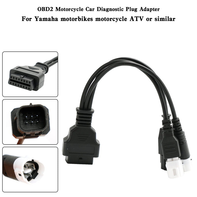 Conector adaptador de diagnóstico OBD2 2 en 1 de 3 pines y 4 pines para motocicletas Yamaha