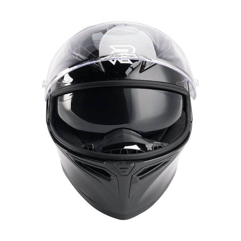 DOT Motorradhelm für Erwachsene, Street, Integralhelm, glänzend schwarz