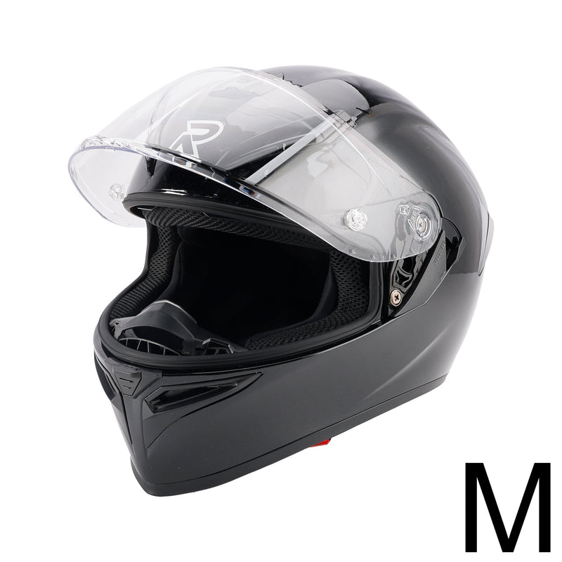 DOT Motorradhelm für Erwachsene, Street, Integralhelm, glänzend schwarz
