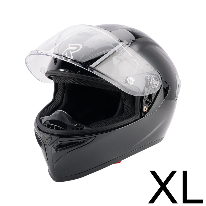 DOT Motorradhelm für Erwachsene, Street, Integralhelm, glänzend schwarz