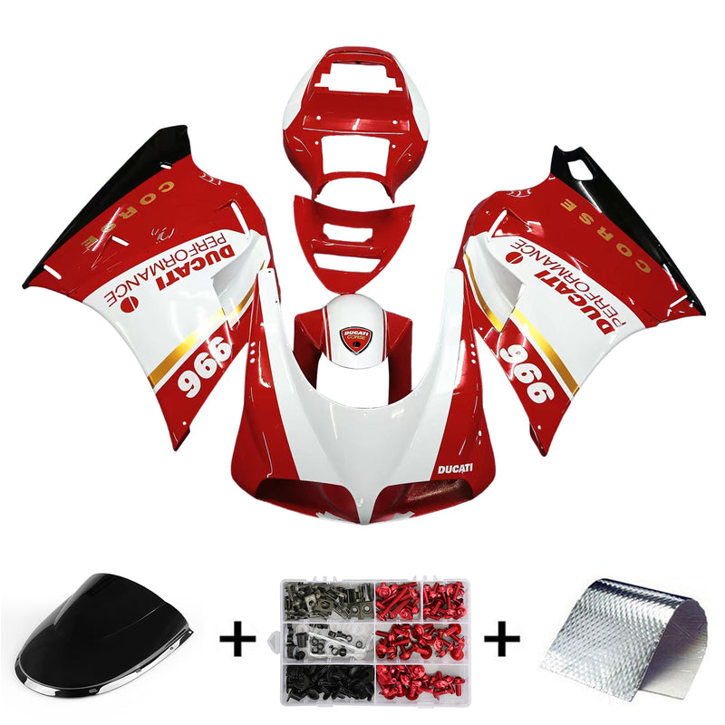 Amotopart kåpa set för Ducati 996 748 1996-2002, kaross, ABS