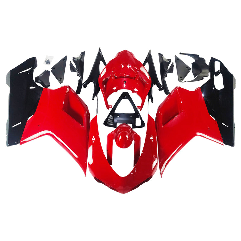 Fairings for 2007-2012 Ducati 1098 1198 848 Rød og svart Generisk