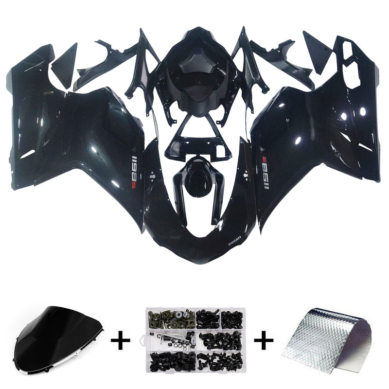 Ducati 1098/1198/848 2007–2012, schwarze Karosserieverkleidung, ABS-Spritzgussform, 14