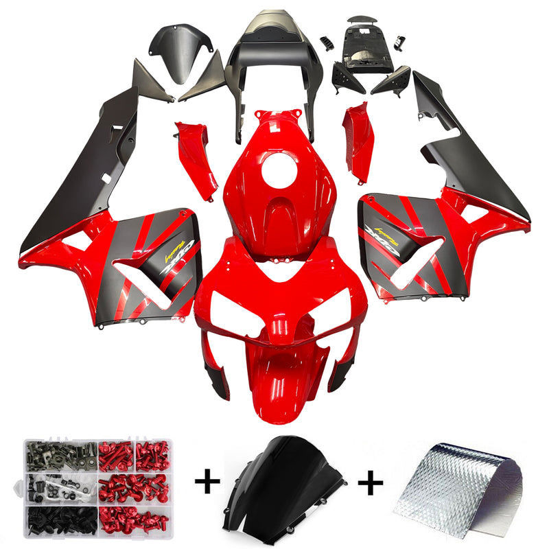 Kit carenado cuerpo ABS apto para Honda CBR600RR 2003 al 2004 rojo generico