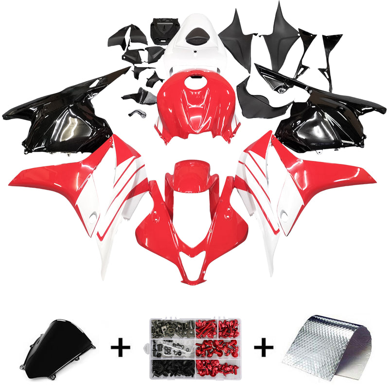 ABS-Spritzguss-Karosserie-Vollverkleidungsset für Honda CBR600RR 2009–2012, Rot, Weiß, generisch