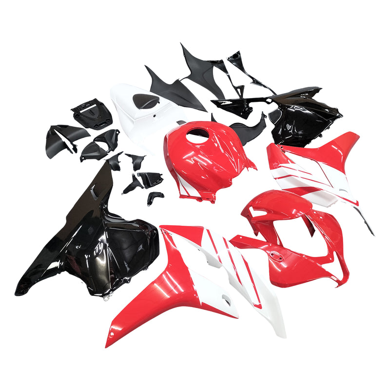 ABS-Spritzguss-Karosserie-Vollverkleidungsset für Honda CBR600RR 2009–2012, Rot, Weiß, generisch