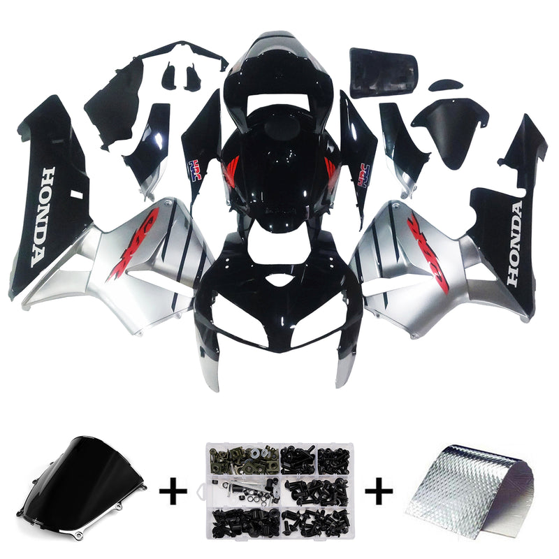 Verkleidungen 2005-2006 Honda CBR 600 RR Schwarz &amp; Silber CBR Generic