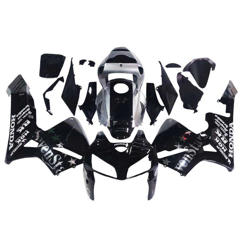 Carenados 2005-2006 Honda CBR 600 RR Negro y Plata SevenStars Racing Generic