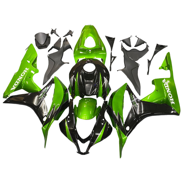 Fairings 2007-2008 Honda CBR 600 RR Metallic Black & Green Honda Racing Generic