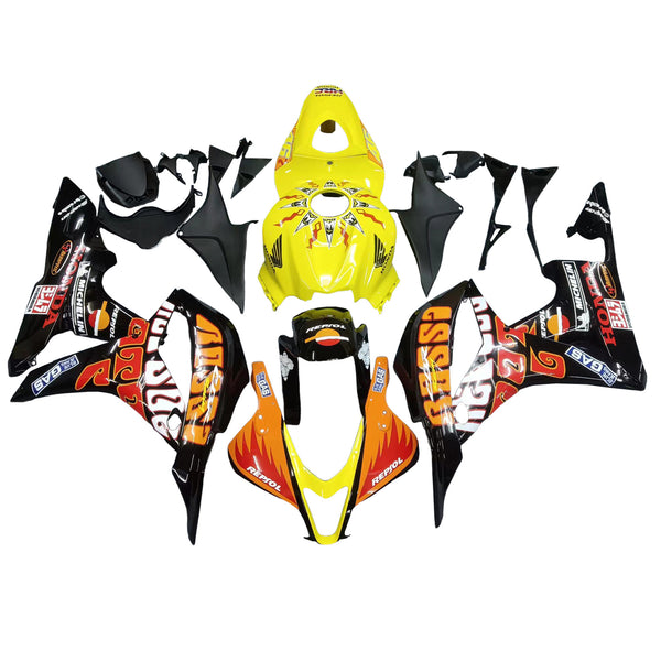 Fairings 2007-2008 Honda CBR 600 RR Gul Svart Valentino Rossi Racing Generisk