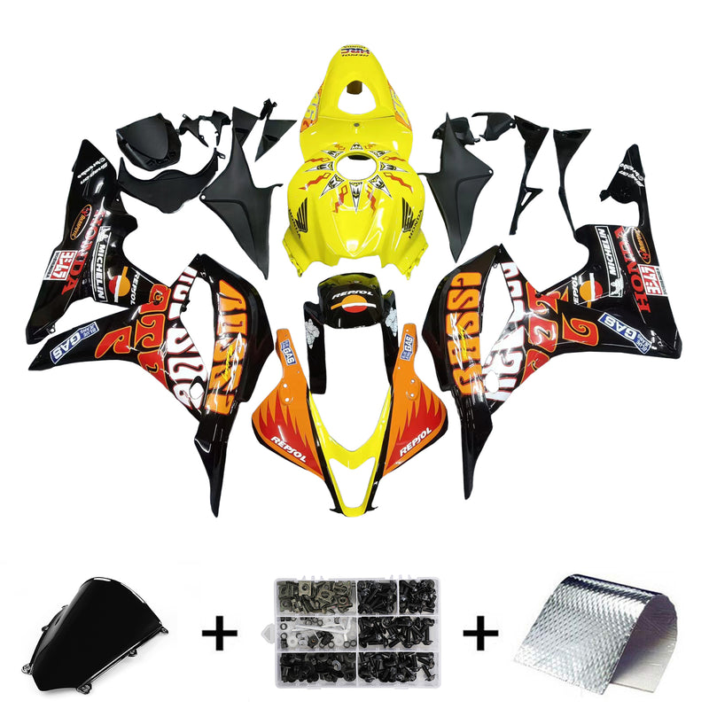 Fairings 2007-2008 Honda CBR 600 RR Gul Svart Valentino Rossi Generic