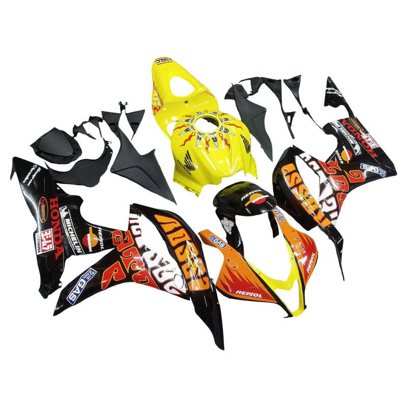 Owiewki 2007-2008 Honda CBR 600 RR Żółte Czarne Valentino Rossi Racing Generic