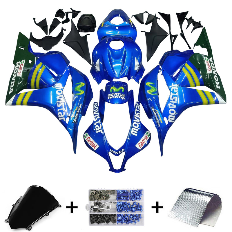 Fairings 2009-2012 Honda CBR 600 RR Blå og Grønn Movistar Generic