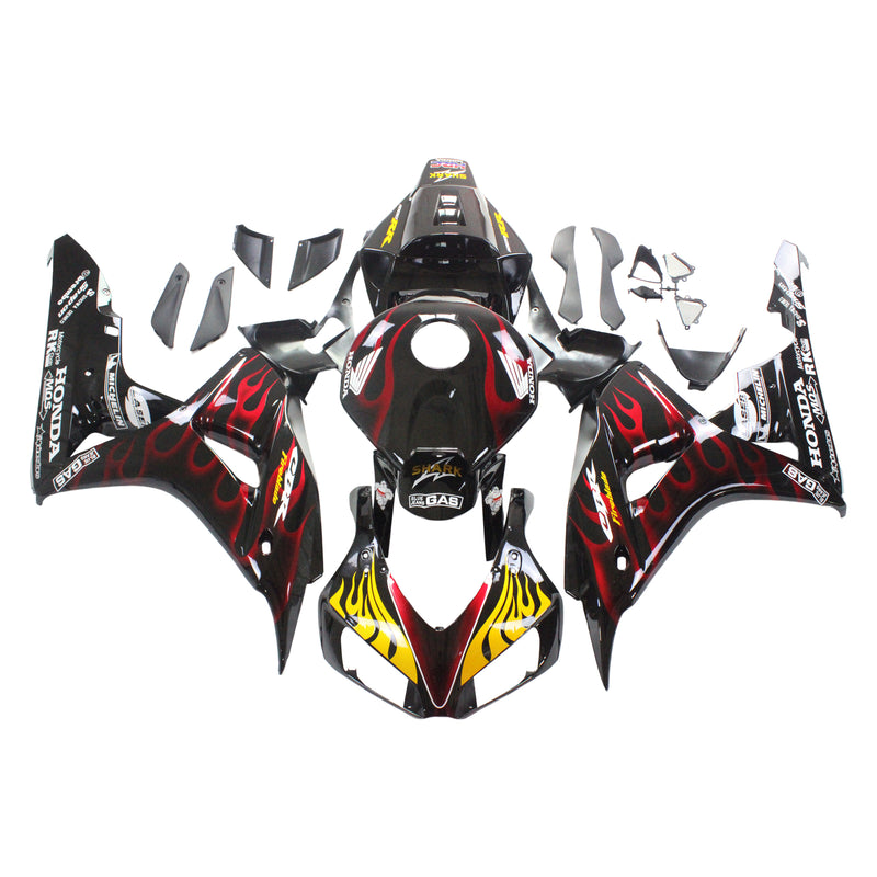 Fairings 2006-2007 Honda CBR 1000 RR Black & Red Flame Shark Generic