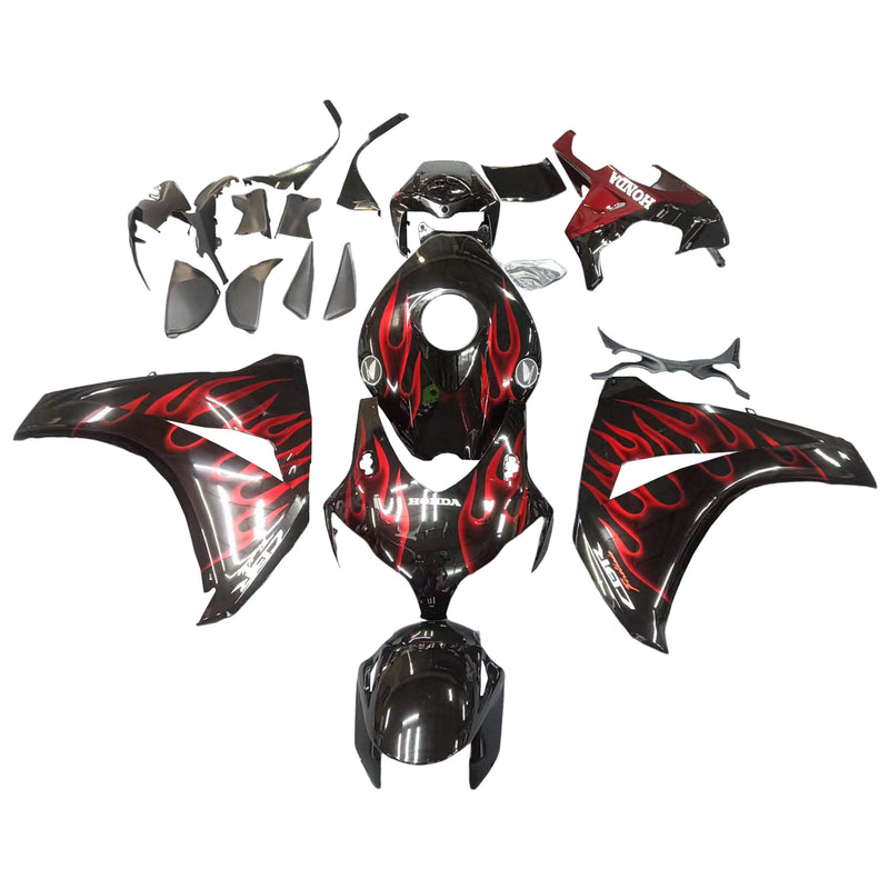 Fairings 2008-2011 Honda CBR 1000 RR Black & Cherry Red Flame Racing Generic