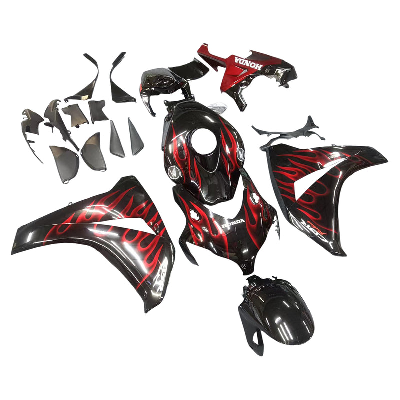 Fairings 2008-2011 Honda CBR 1000 RR Black & Cherry Red Flame Racing Generic