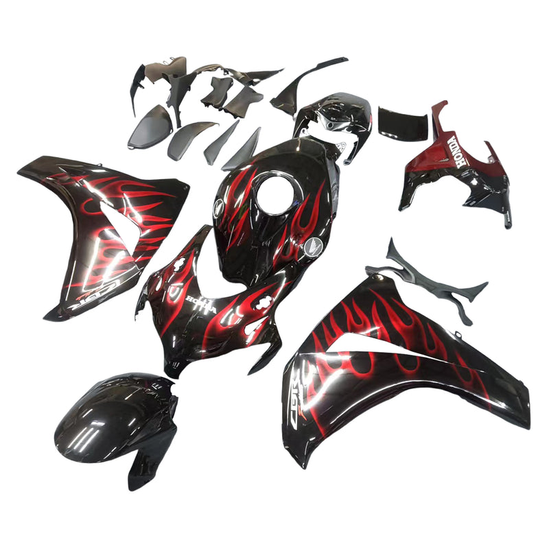 Fairings 2008-2011 Honda CBR 1000 RR Black & Cherry Red Flame Racing Generic