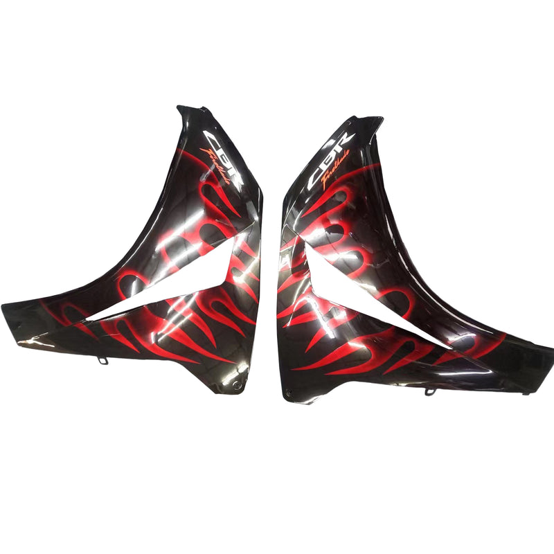 Fairings 2008-2011 Honda CBR 1000 RR Black & Cherry Red Flame Generic