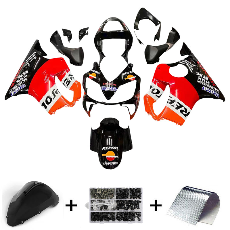 Fairings 2001-2003 Honda CBR 600 F4i Black Repsol Generic