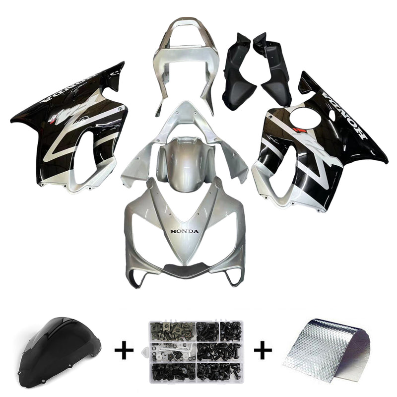 Fairings 2001-2003 Honda CBR 600 F4i Silver & Black F4i Racing Generic