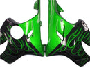 Carenados negros para Honda CBR 600 F4i 2004-2007 &amp; Carreras de llamas verdes genéricas