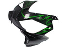 Carenados negros para Honda CBR 600 F4i 2004-2007 &amp; Carreras de llamas verdes genéricas