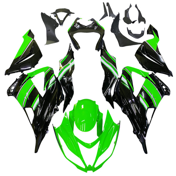 Fairing Injection Plastic Kit Grønn med skruesett Passer Kawasaki Zx6R 13-18 Generic