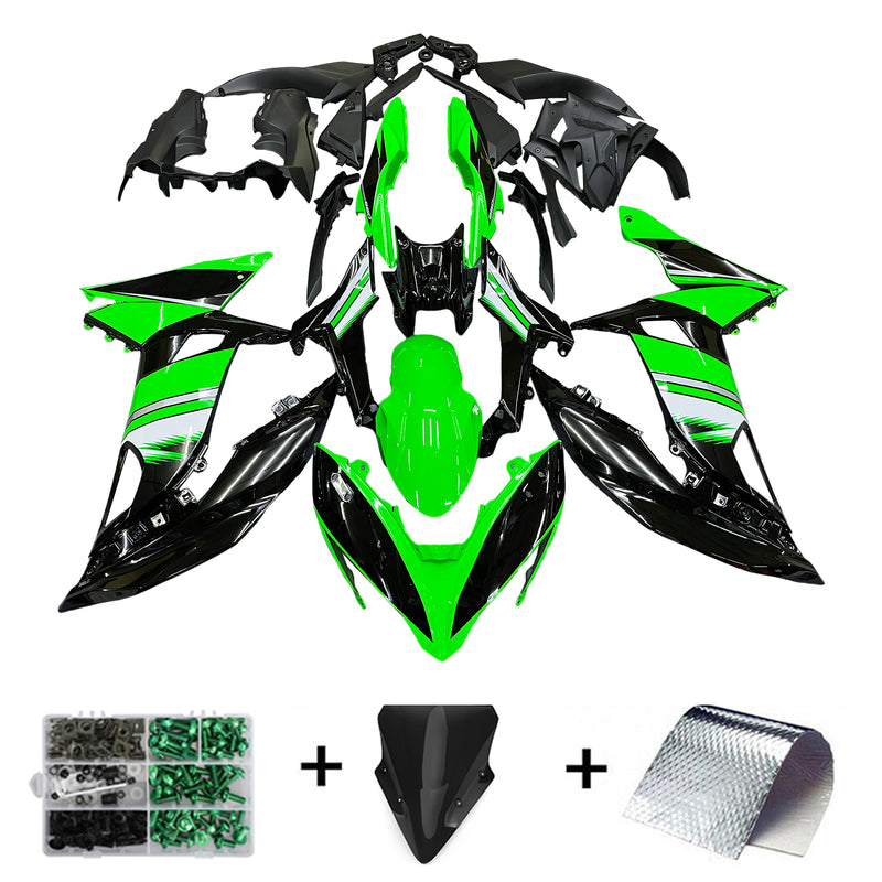 Kit de carenagem de plástico moldado por injeção para Kawasaki Ninja 650 EX650 2017-2019 verde genérico