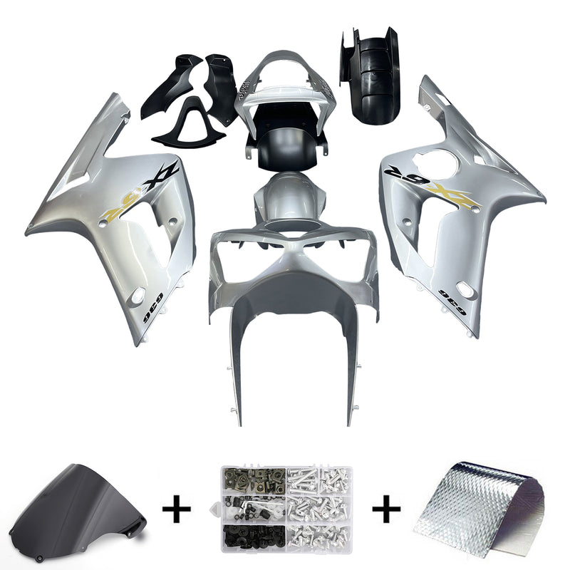 Fairings 2003-2004 Kawasaki ZX6R 636 Silver Ninja Racing Generic